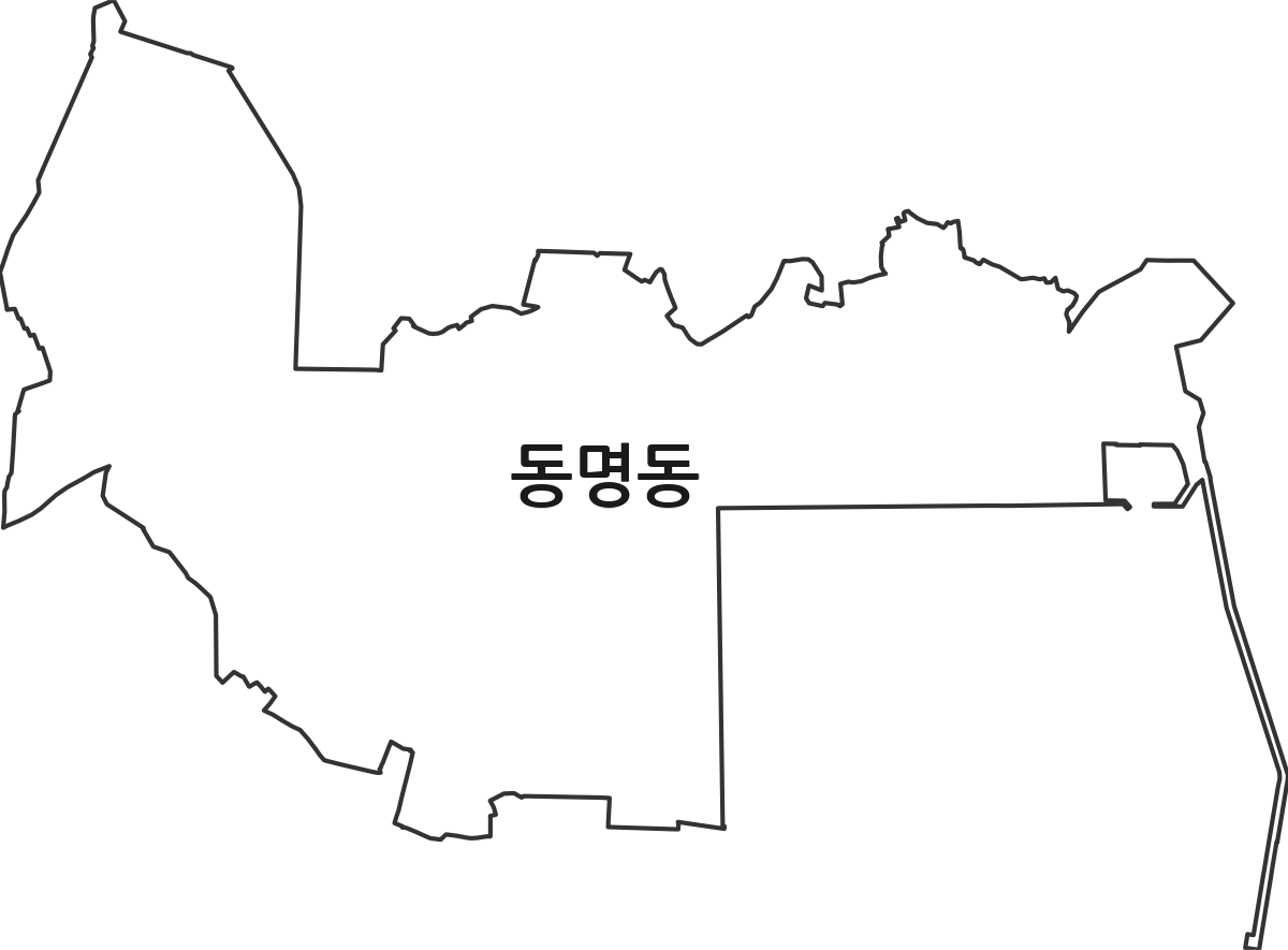 강원특별자치도 속초시 동명동 행정동 행정구역 경계 지도