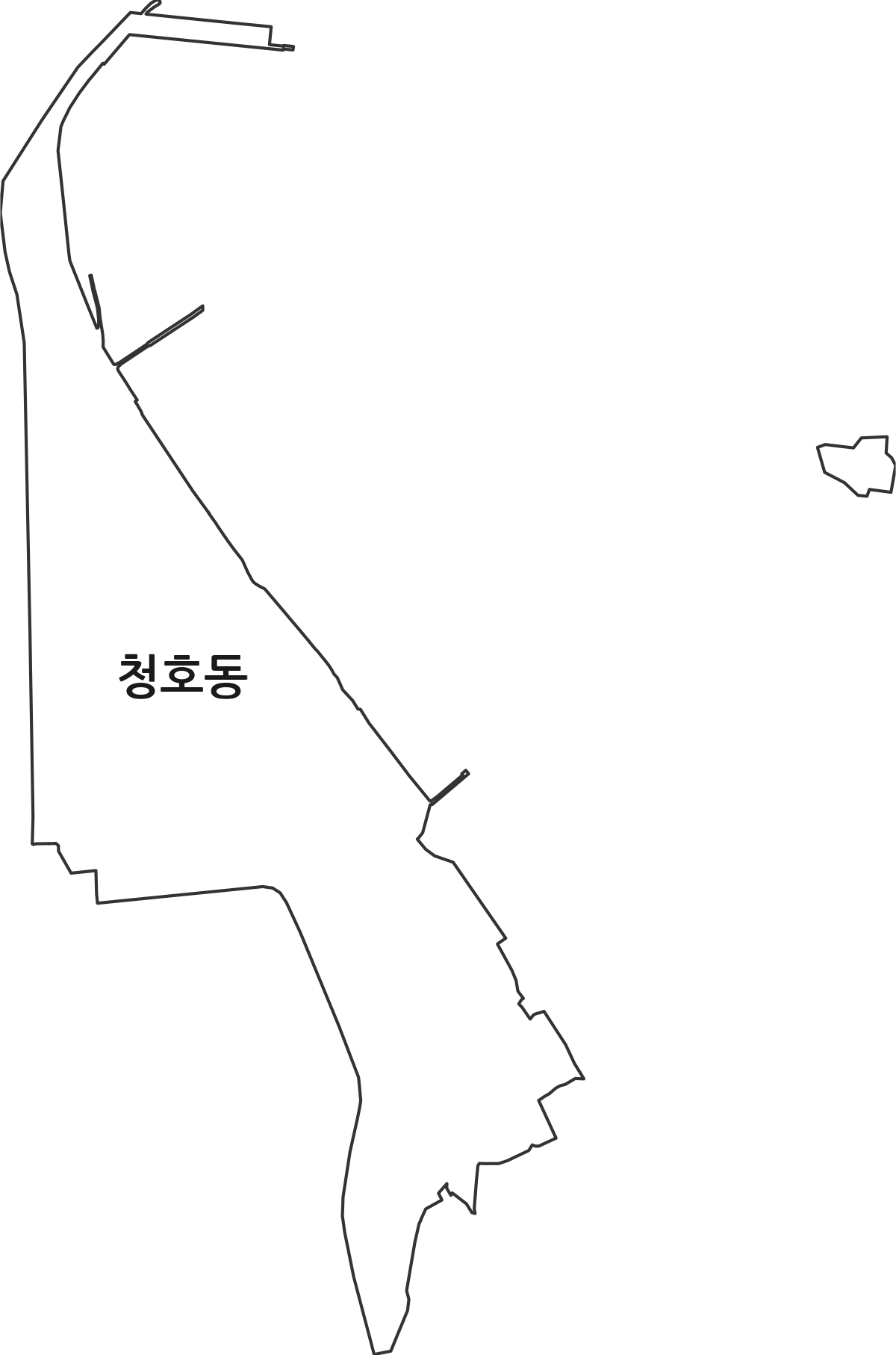 강원특별자치도 속초시 청호동 행정동 행정구역 경계 지도