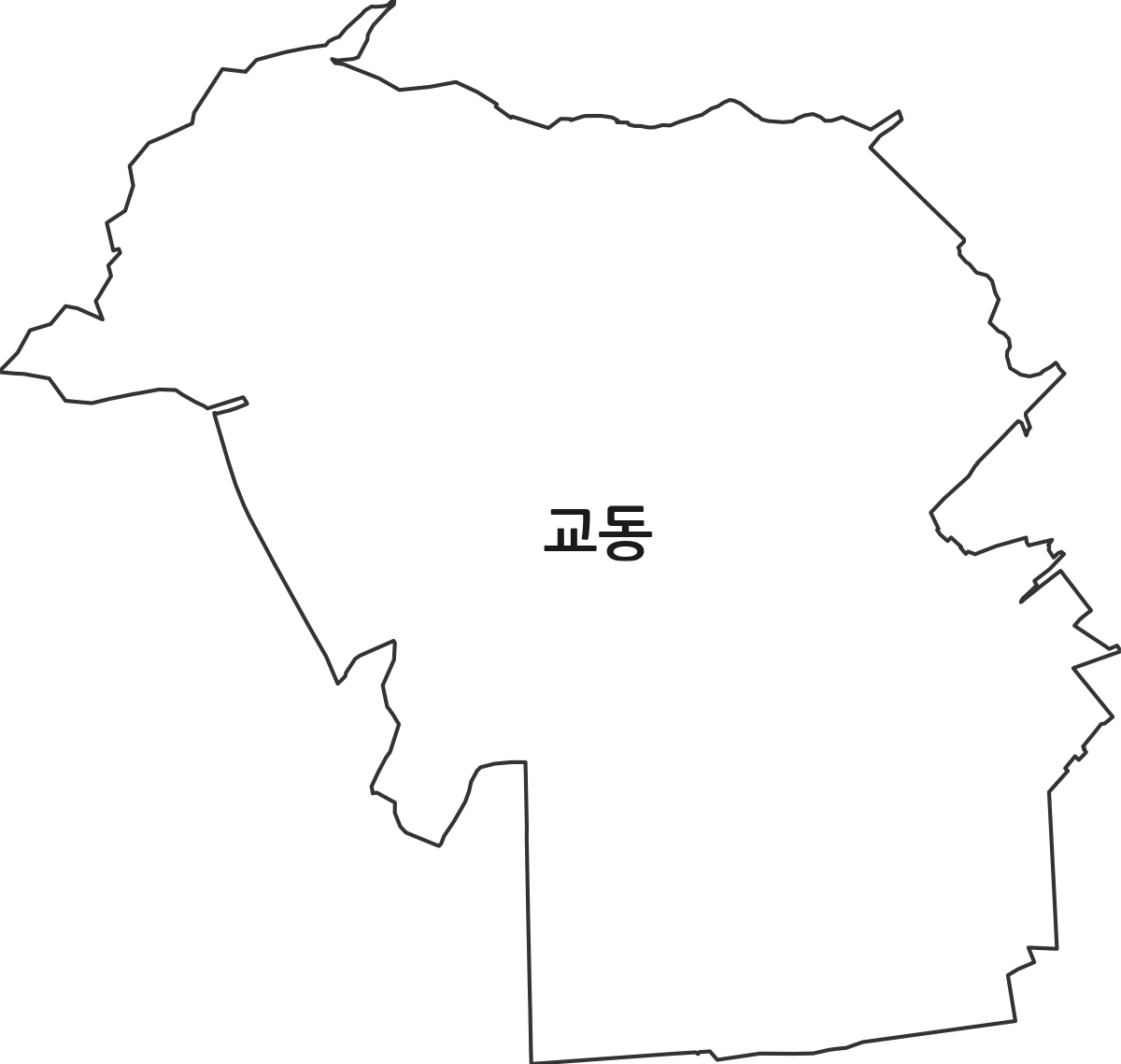 강원특별자치도 속초시 교동 법정동 행정구역 경계 지도