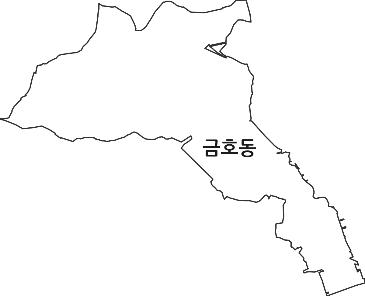 강원특별자치도 속초시 금호동 법정동 행정구역 경계 지도
