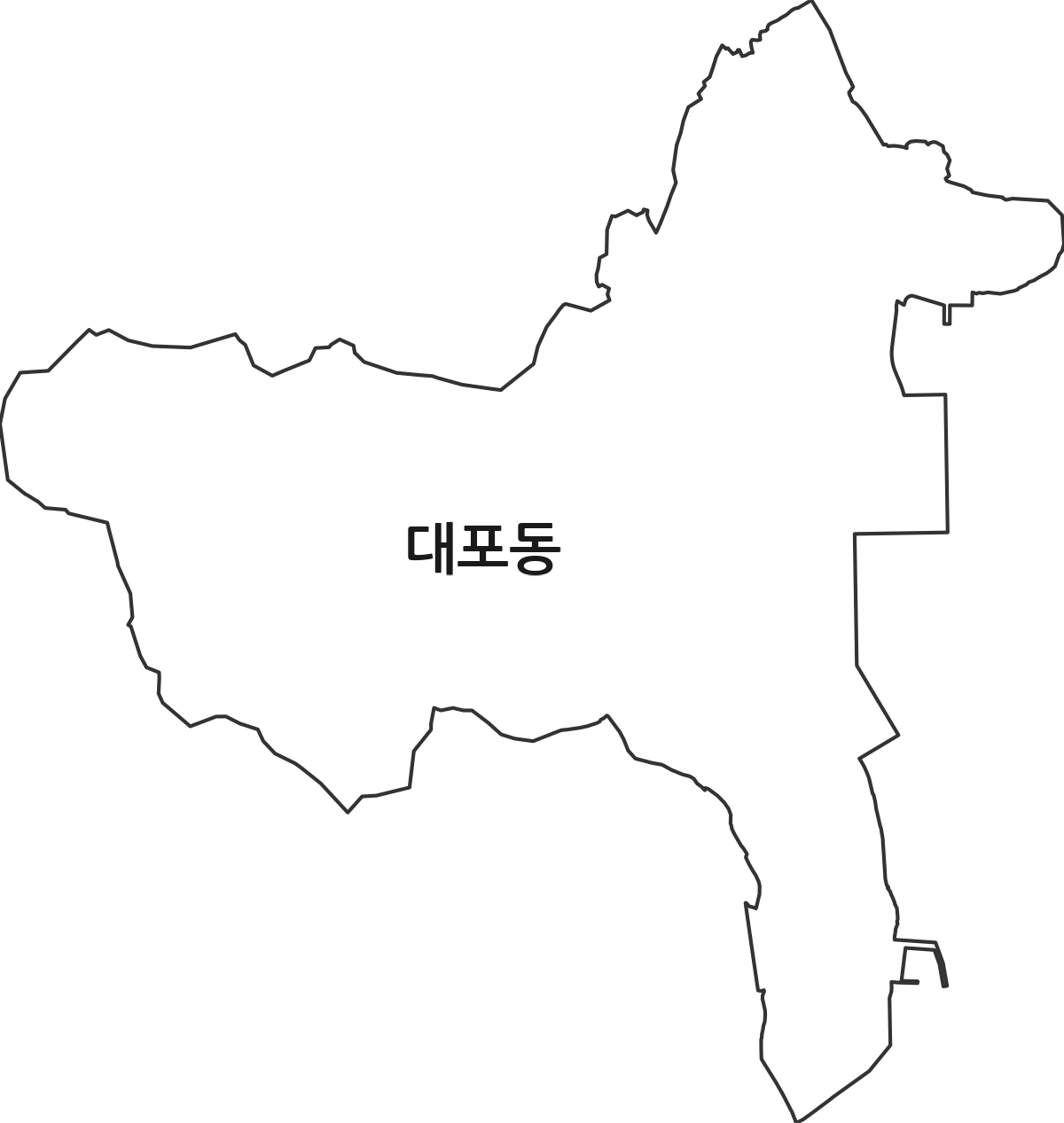 강원특별자치도 속초시 대포동 법정동 행정구역 경계 지도
