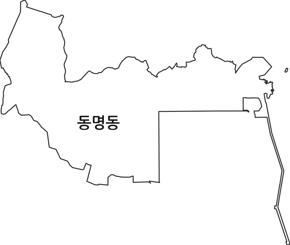 강원특별자치도 속초시 동명동 법정동 행정구역 경계 지도