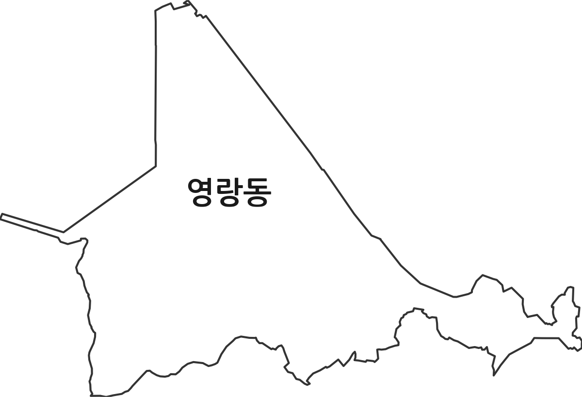 강원특별자치도 속초시 영랑동 법정동 행정구역 경계 지도