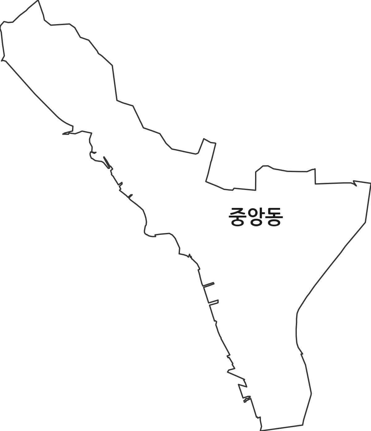 강원특별자치도 속초시 중앙동 법정동 행정구역 경계 지도