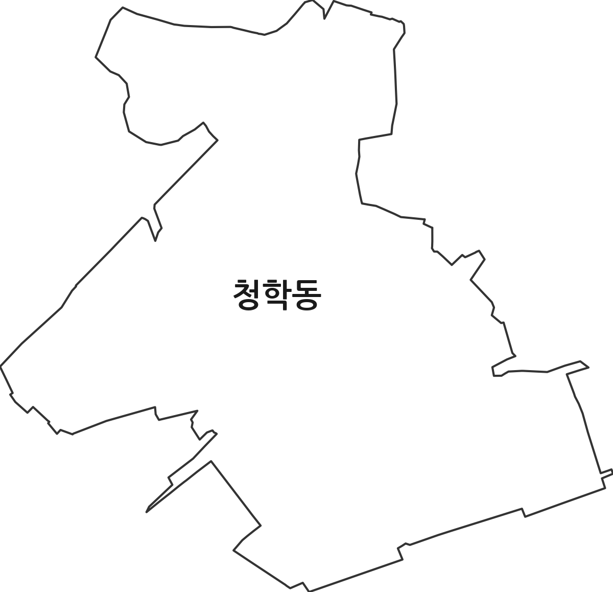 강원특별자치도 속초시 청학동 법정동 행정구역 경계 지도