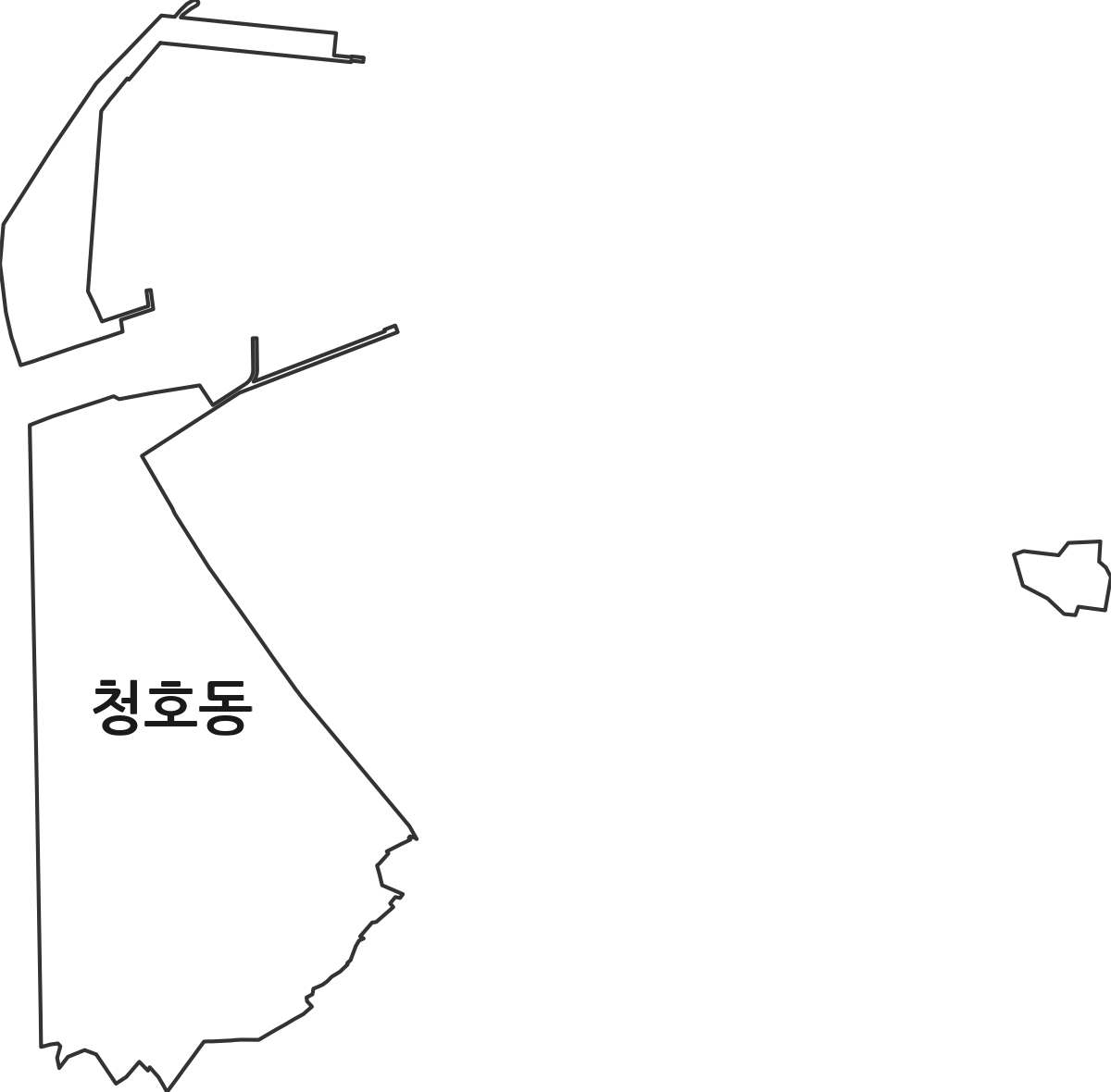 강원특별자치도 속초시 청호동 법정동 행정구역 경계 지도