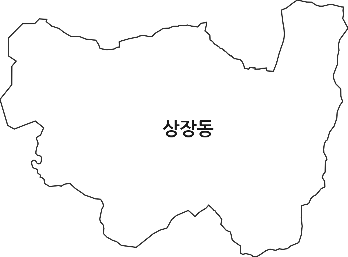 강원특별자치도 태백시 상장동 행정동 행정구역 경계 지도