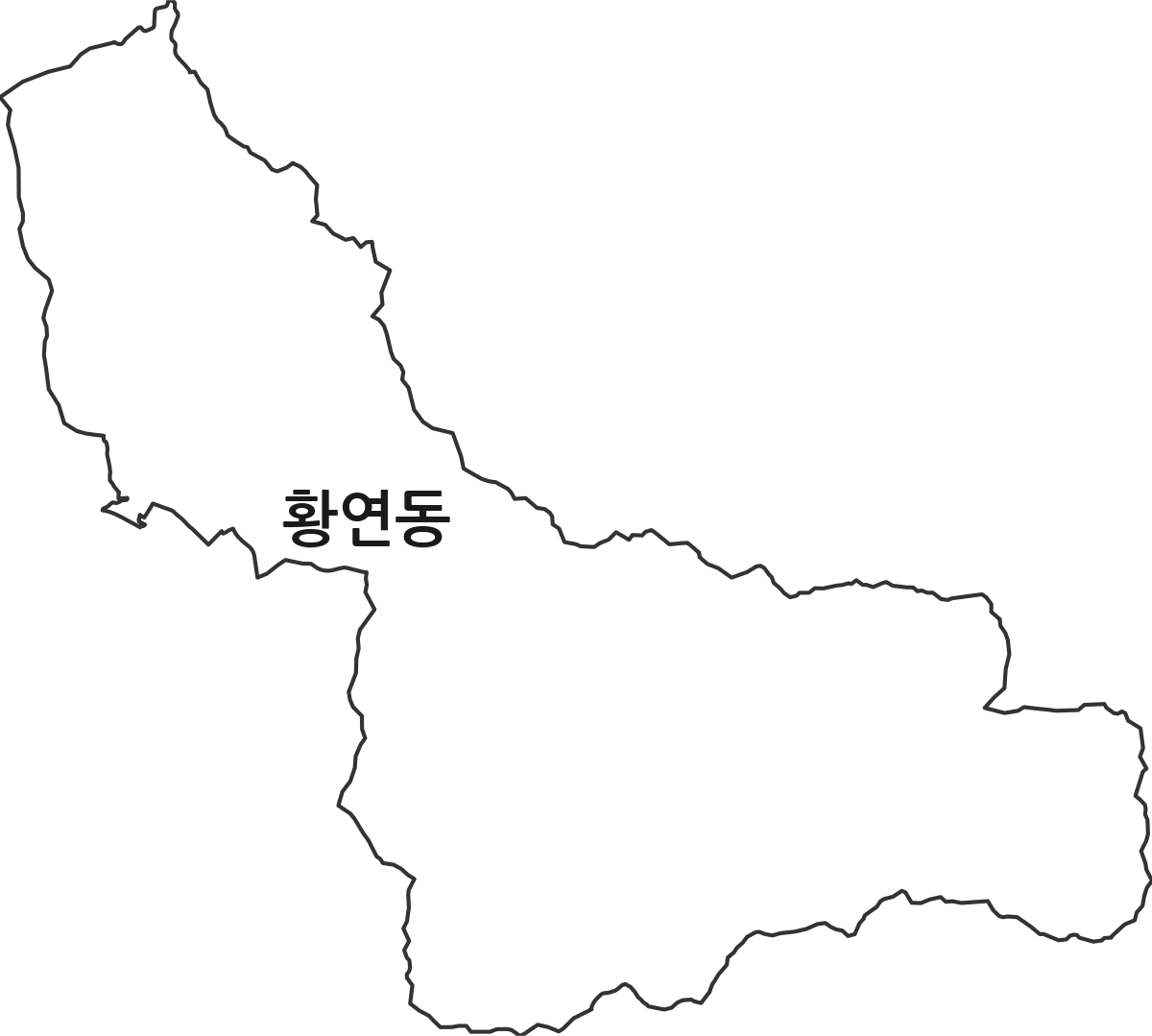 강원특별자치도 태백시 황연동 행정동 행정구역 경계 지도