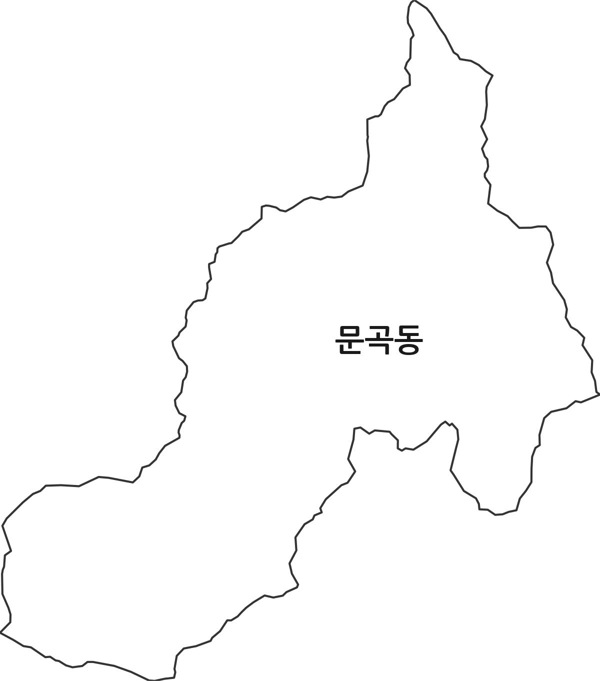 강원특별자치도 태백시 문곡동 법정동 행정구역 경계 지도