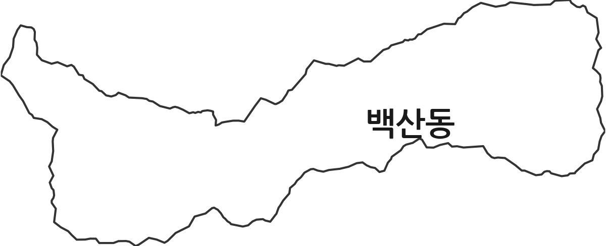 강원특별자치도 태백시 백산동 법정동 행정구역 경계 지도