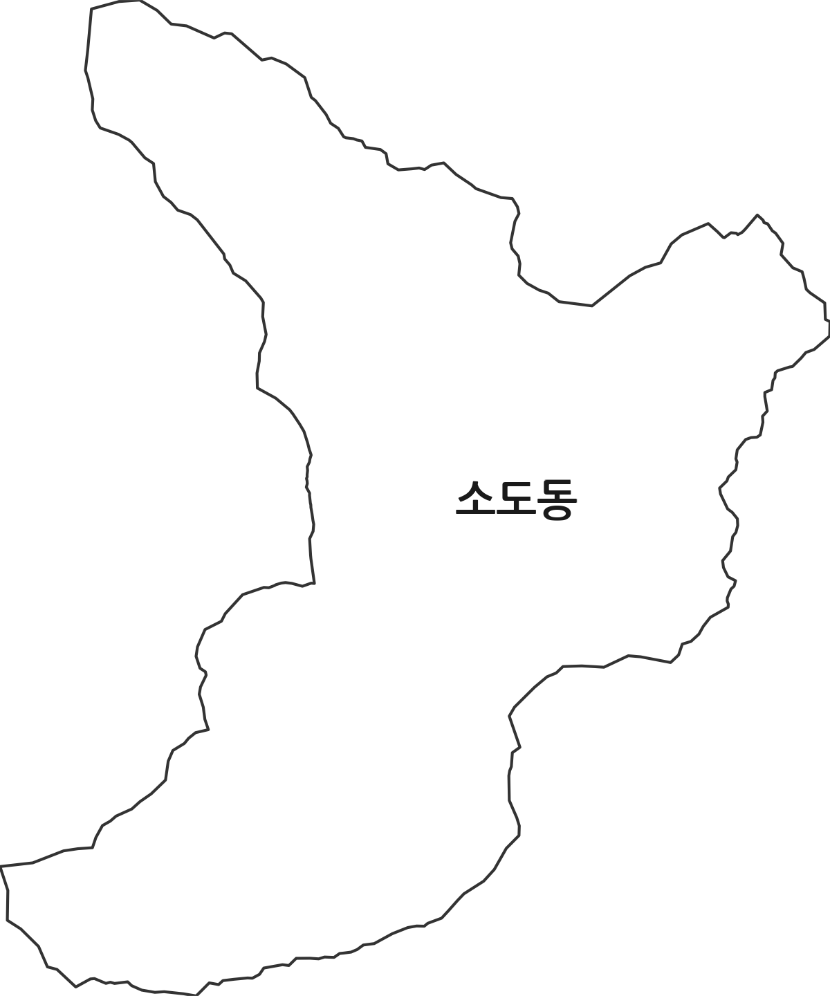 강원특별자치도 태백시 소도동 법정동 행정구역 경계 지도