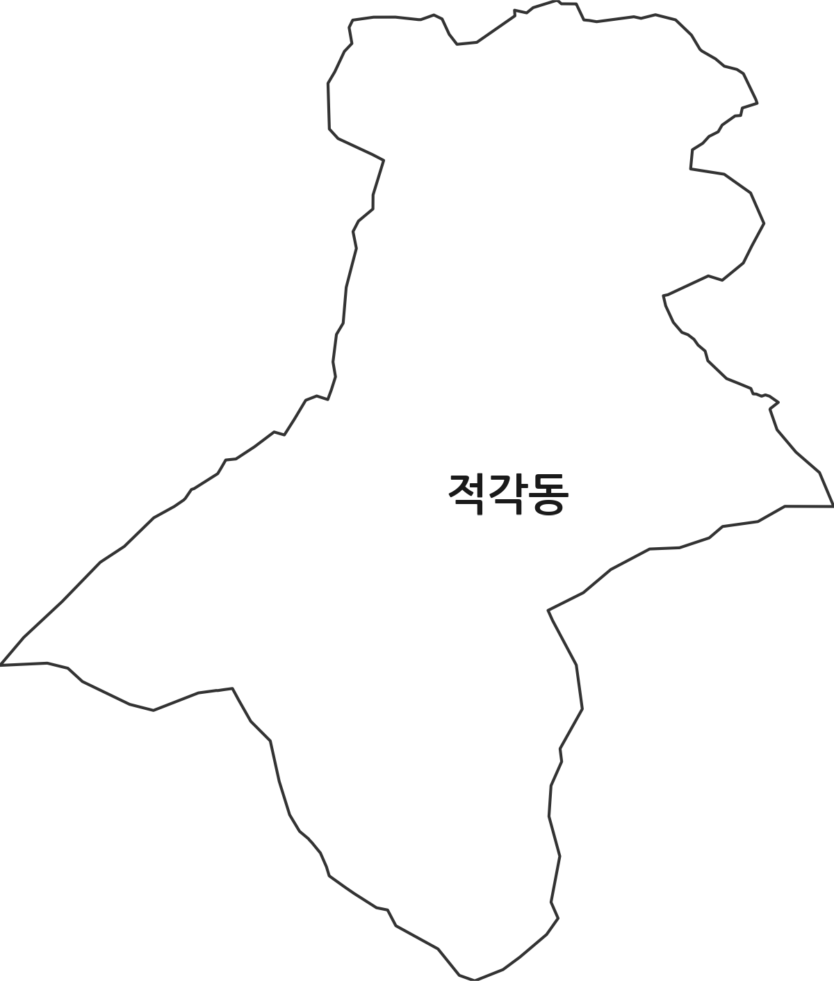 강원특별자치도 태백시 적각동 법정동 행정구역 경계 지도