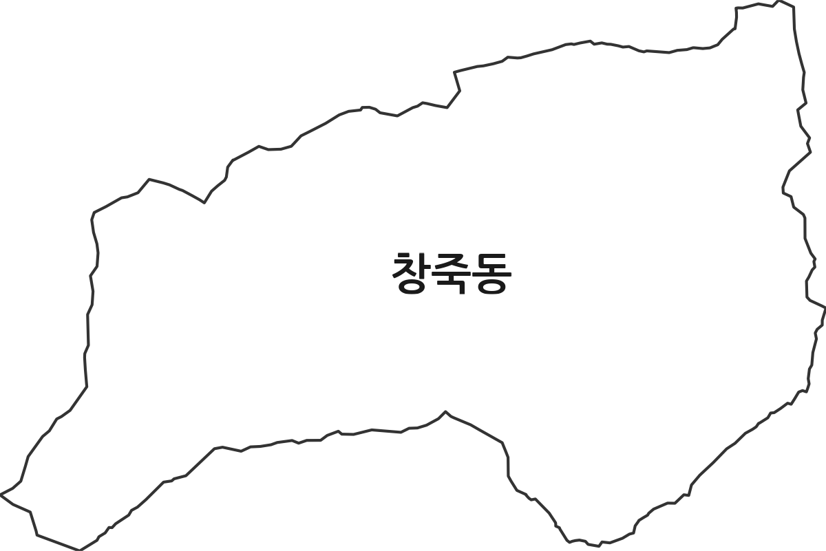 강원특별자치도 태백시 창죽동 법정동 행정구역 경계 지도