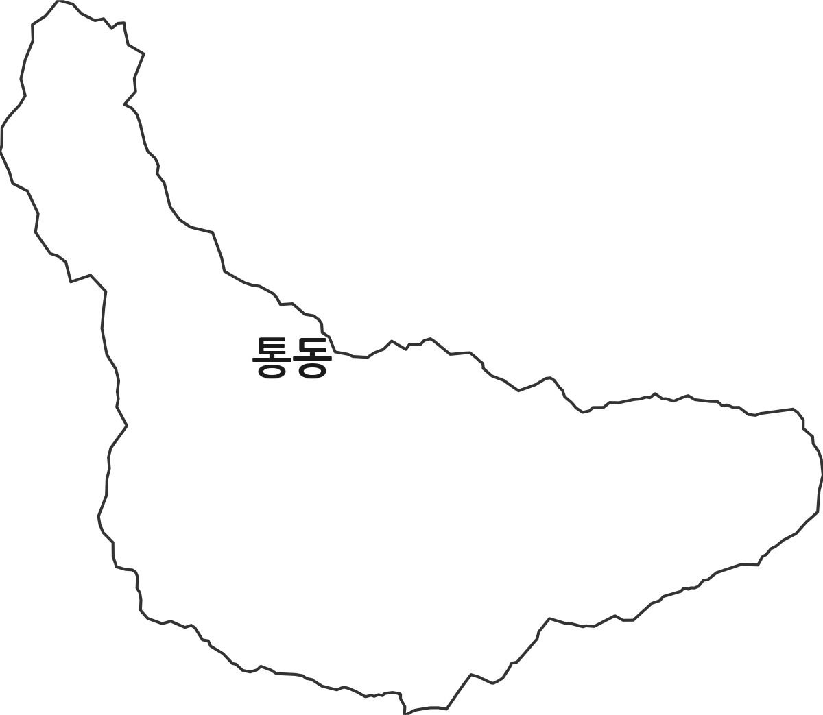 강원특별자치도 태백시 통동 법정동 행정구역 경계 지도