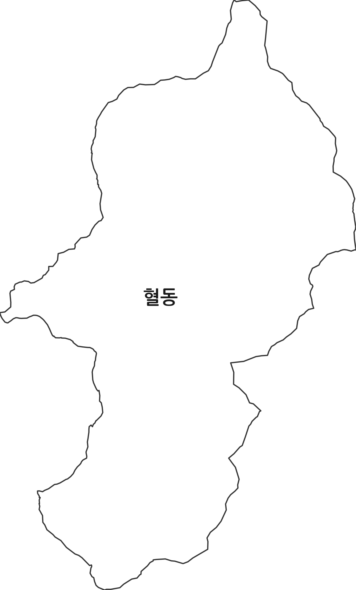 강원특별자치도 태백시 혈동 법정동 행정구역 경계 지도