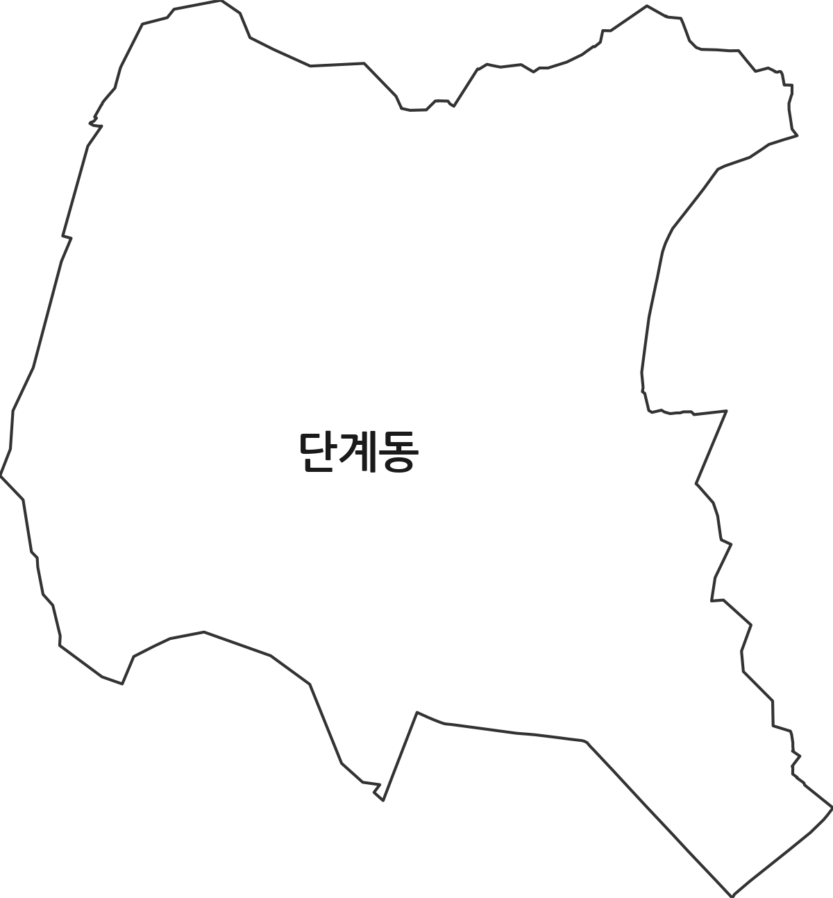 강원특별자치도 원주시 단계동 행정동 행정구역 경계 지도