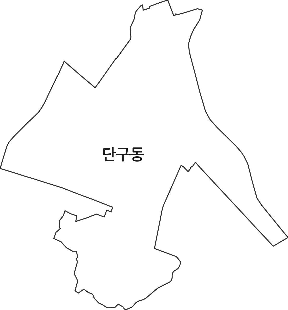 강원특별자치도 원주시 단구동 행정동 행정구역 경계 지도