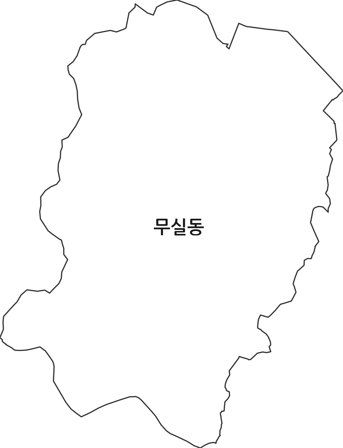강원특별자치도 원주시 무실동 행정동 행정구역 경계 지도