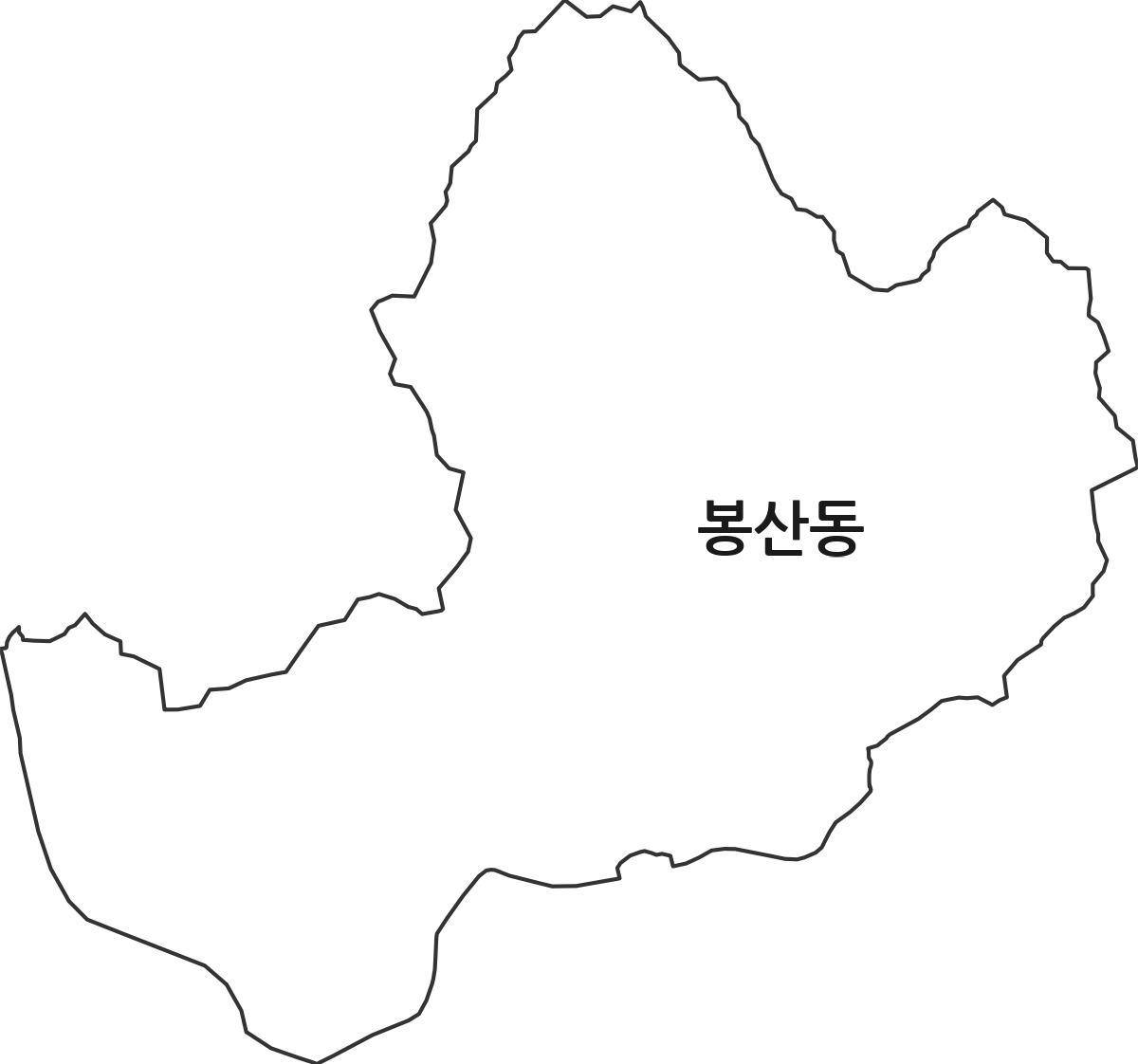 강원특별자치도 원주시 봉산동 행정동 행정구역 경계 지도