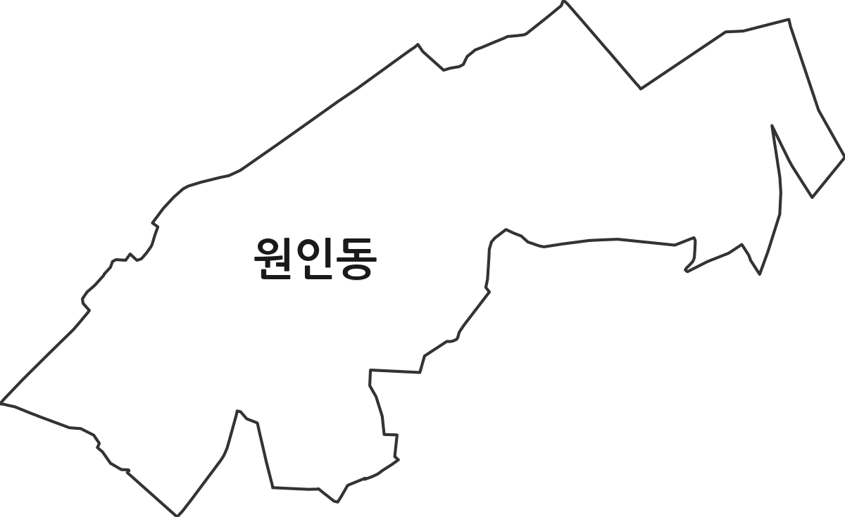 강원특별자치도 원주시 원인동 행정동 행정구역 경계 지도