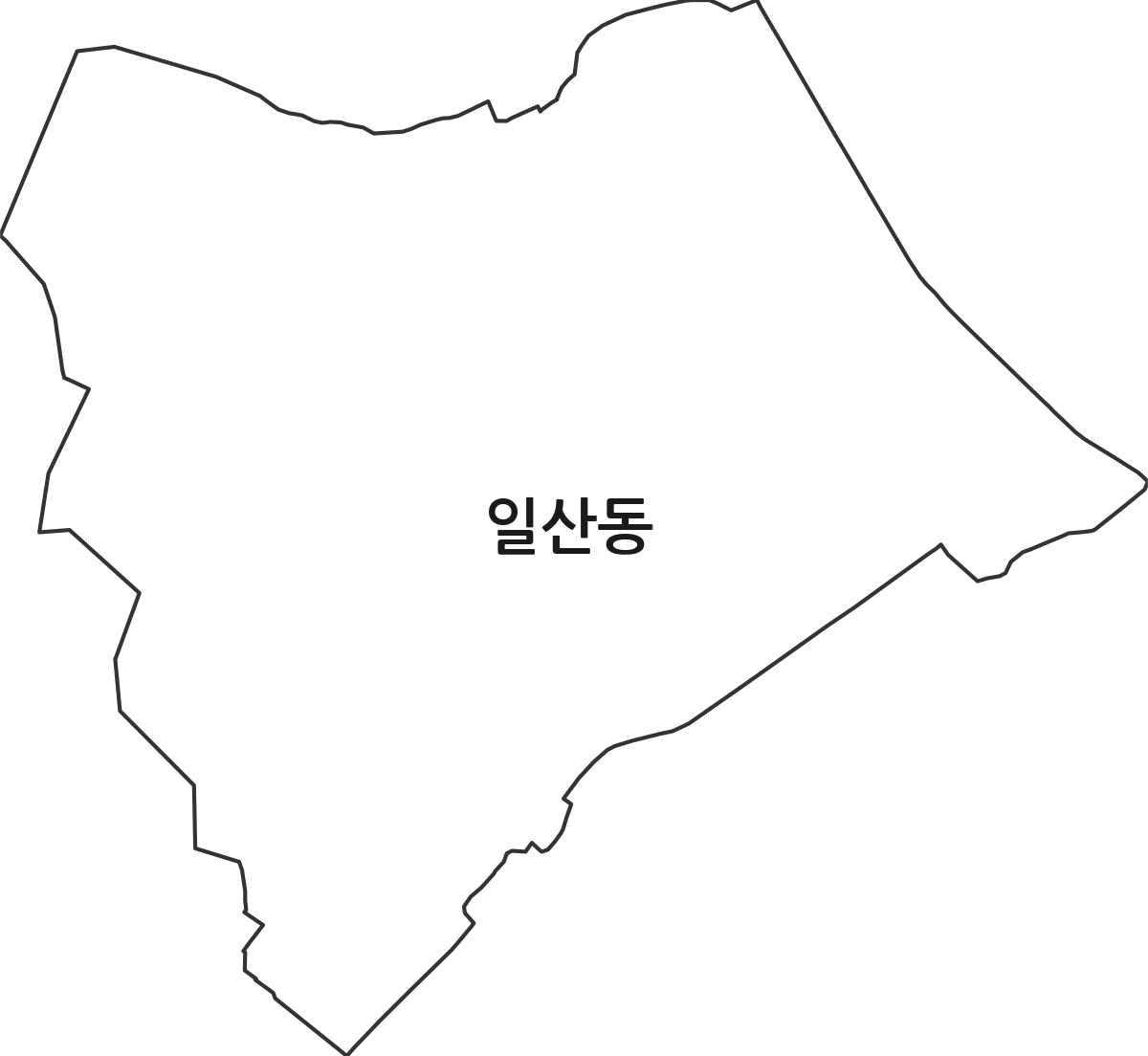 강원특별자치도 원주시 일산동 행정동 행정구역 경계 지도