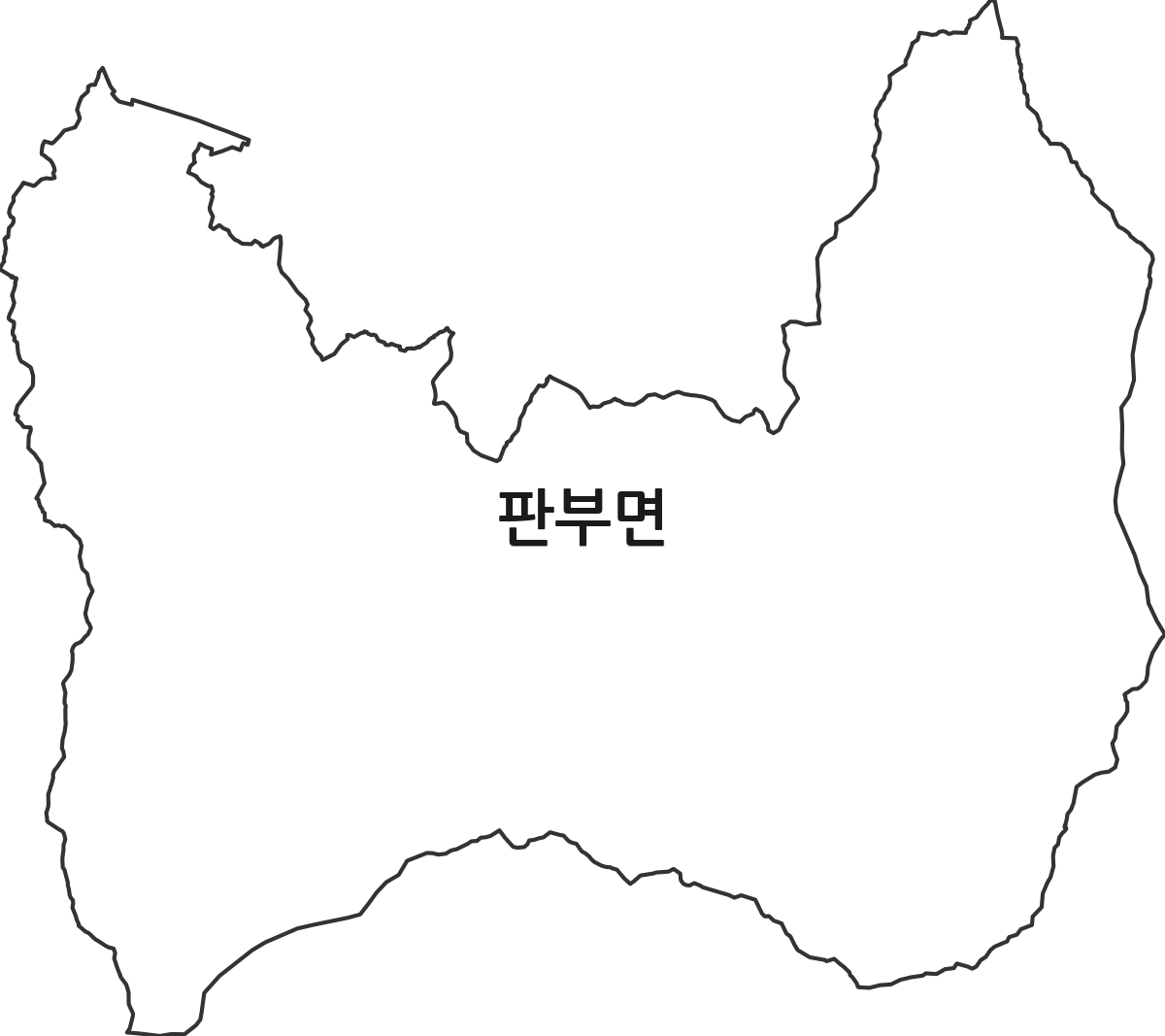 강원특별자치도 원주시 판부면 행정동 행정구역 경계 지도