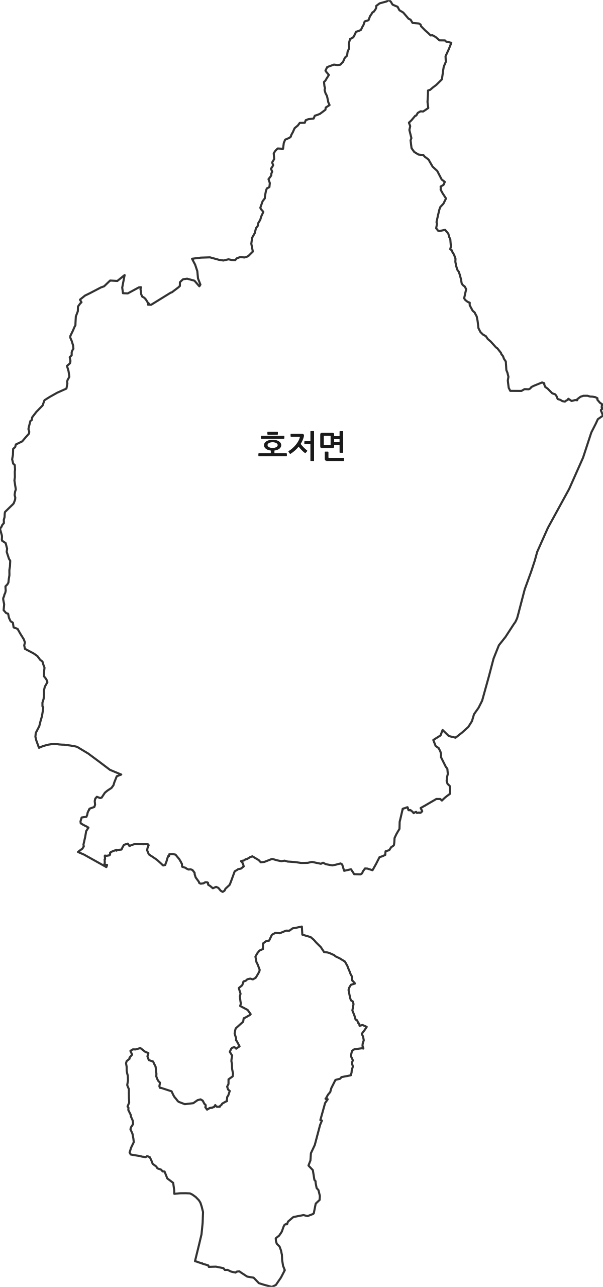 강원특별자치도 원주시 호저면 행정동 행정구역 경계 지도