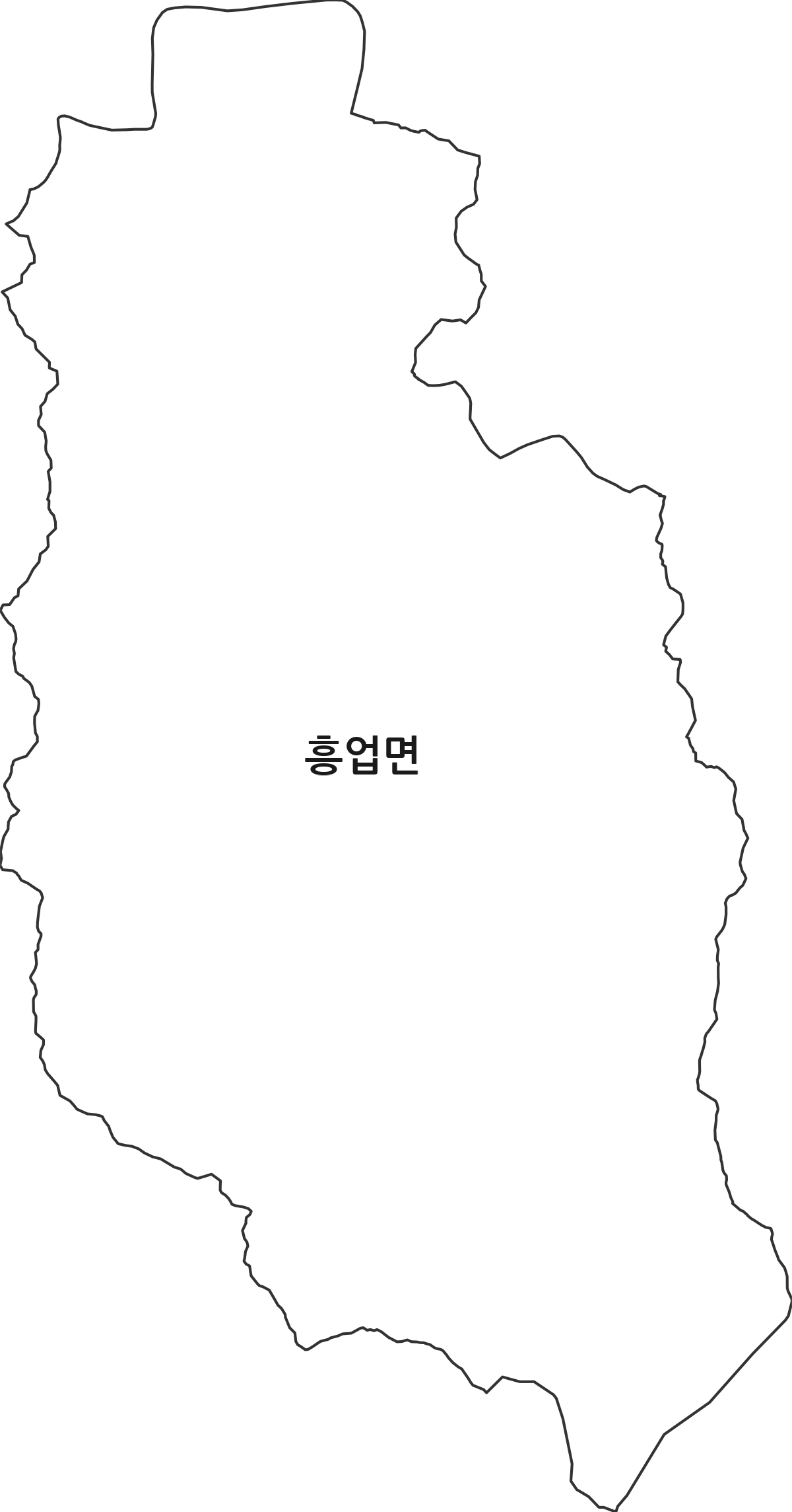 강원특별자치도 원주시 흥업면 행정동 행정구역 경계 지도