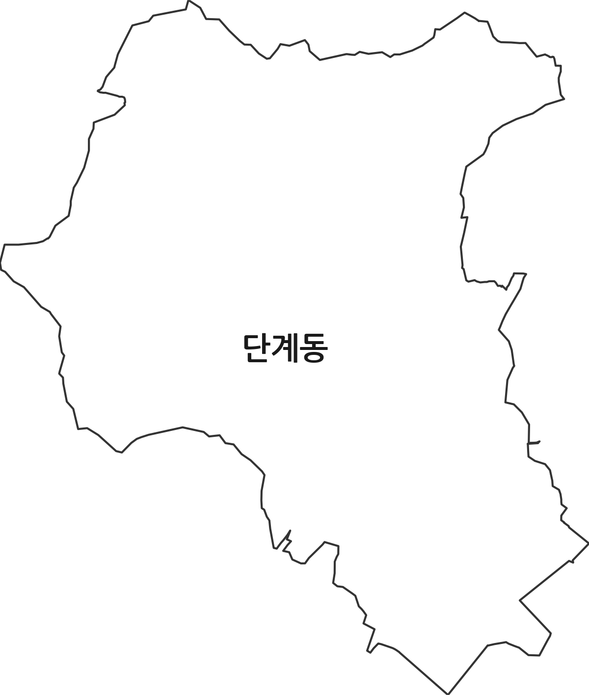 강원특별자치도 원주시 단계동 법정동 행정구역 경계 지도