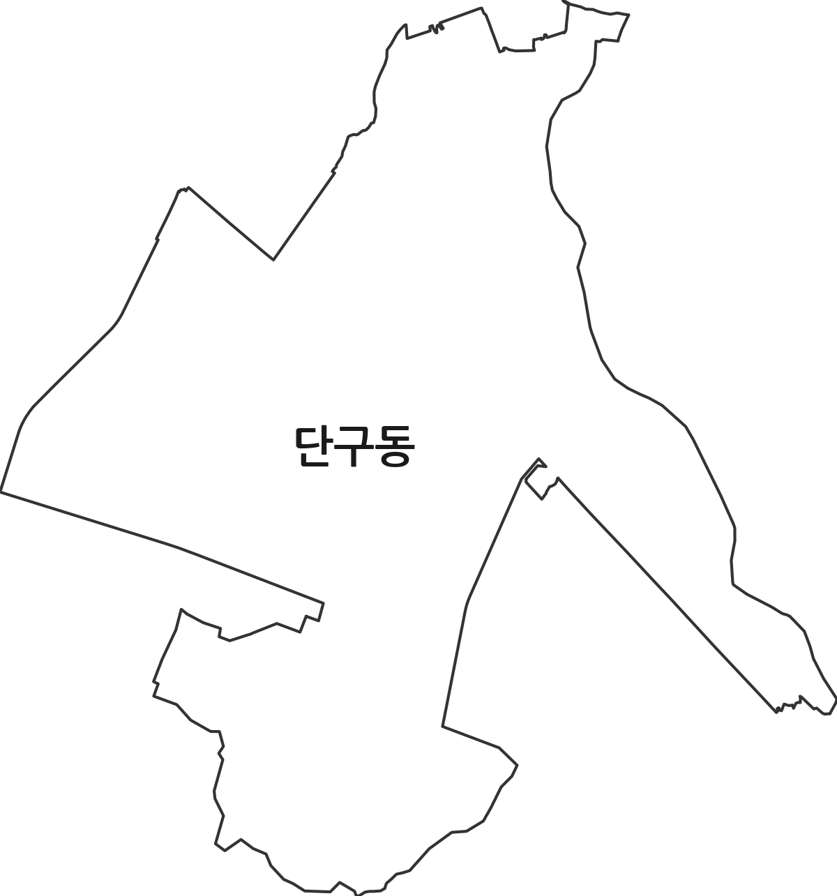 강원특별자치도 원주시 단구동 법정동 행정구역 경계 지도
