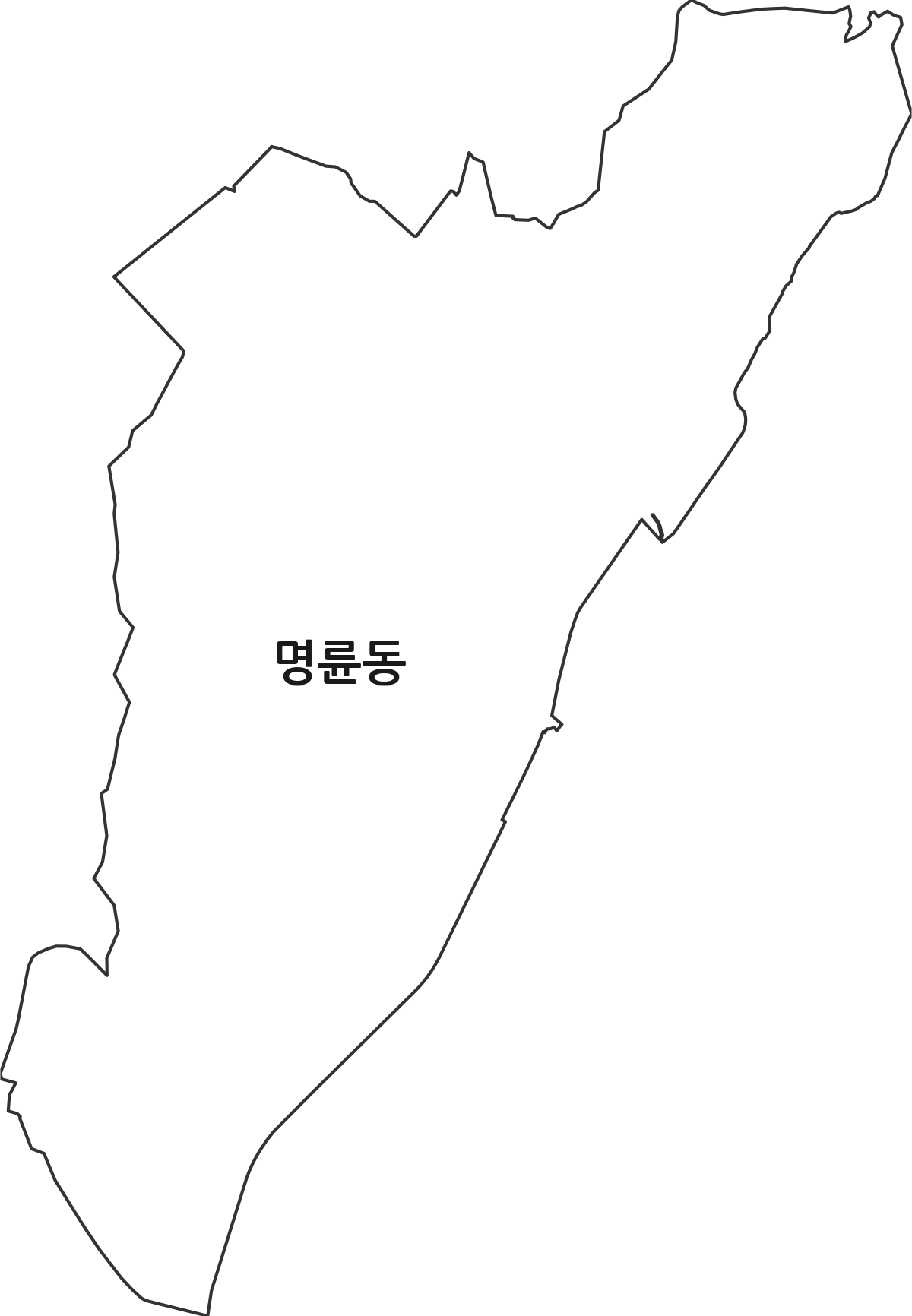 강원특별자치도 원주시 명륜동 법정동 행정구역 경계 지도