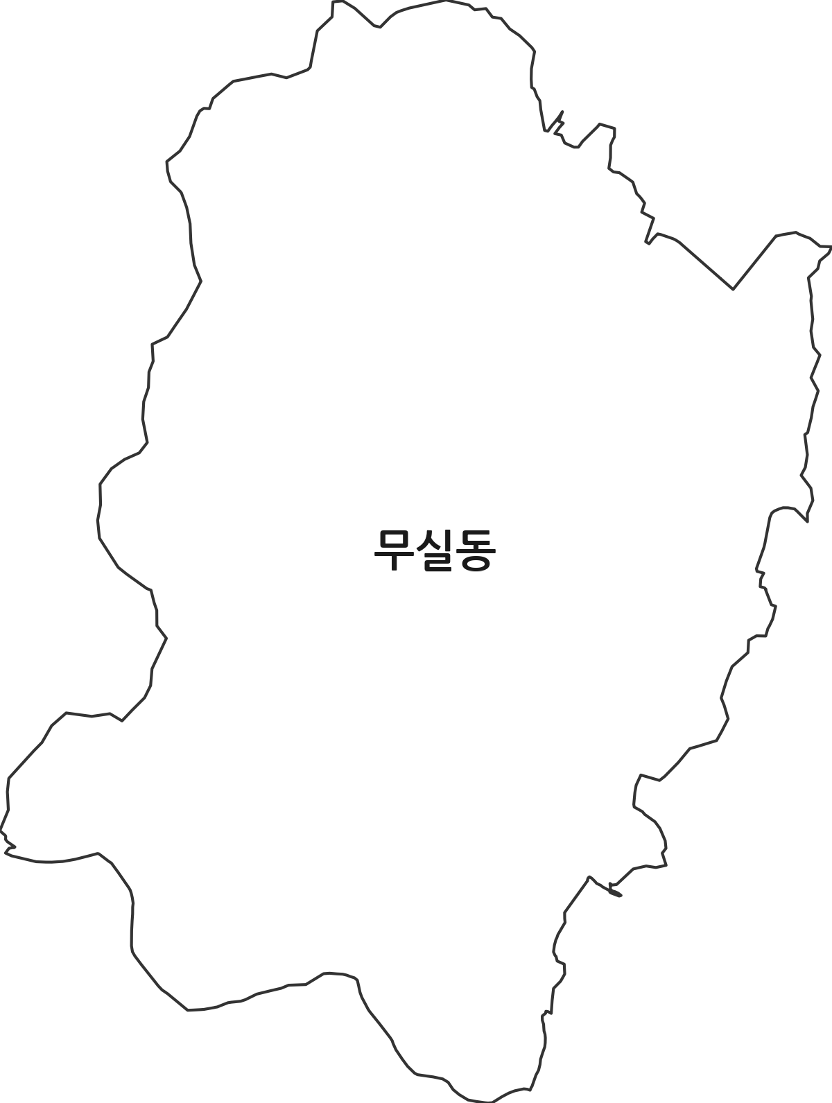 강원특별자치도 원주시 무실동 법정동 행정구역 경계 지도