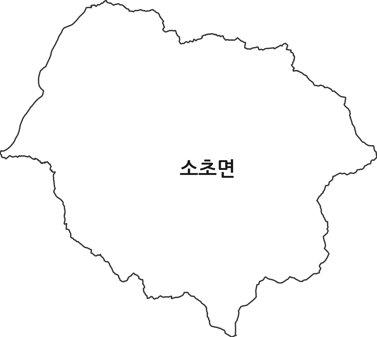 강원특별자치도 원주시 소초면 법정동 행정구역 경계 지도