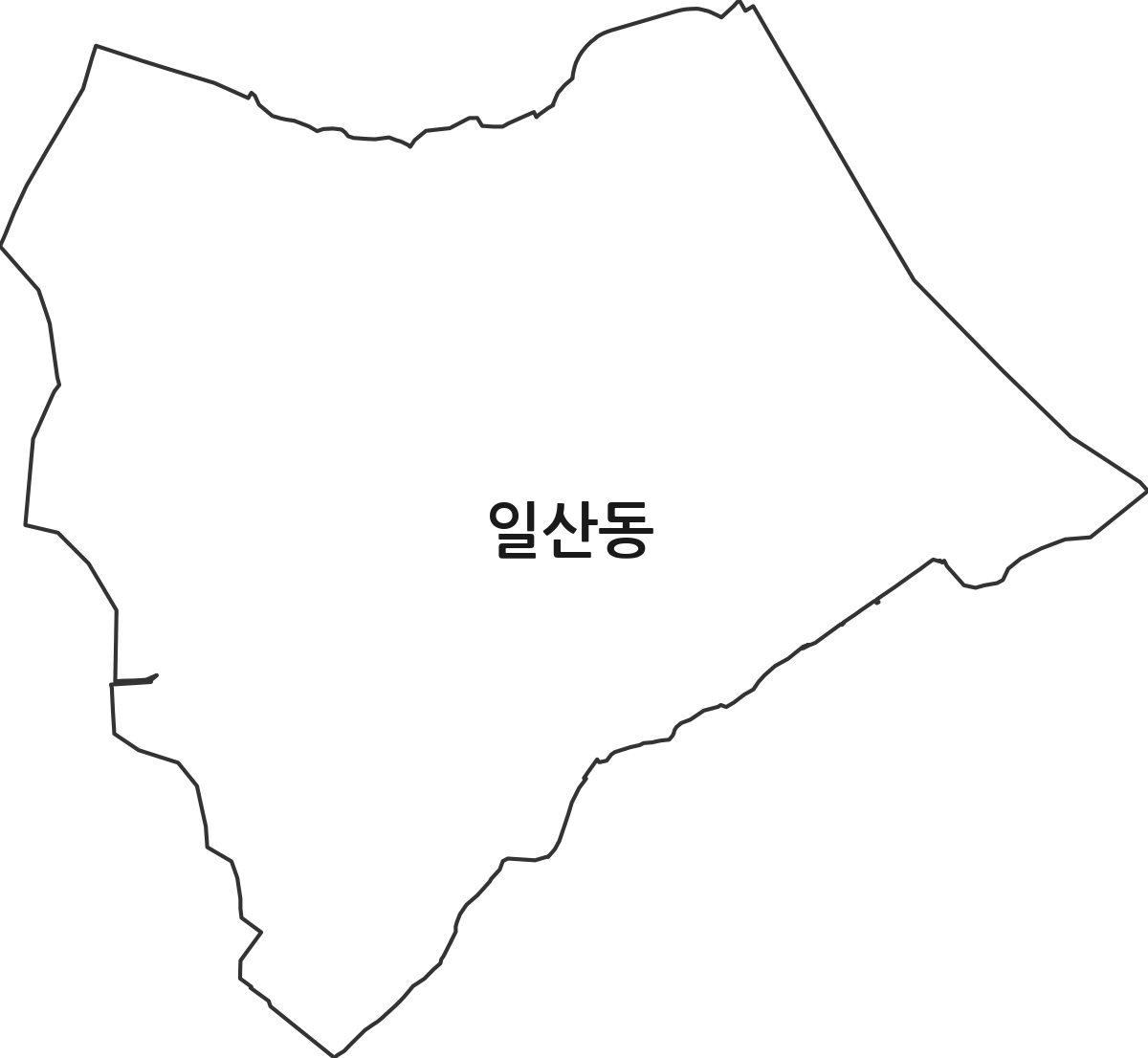 강원특별자치도 원주시 일산동 법정동 행정구역 경계 지도