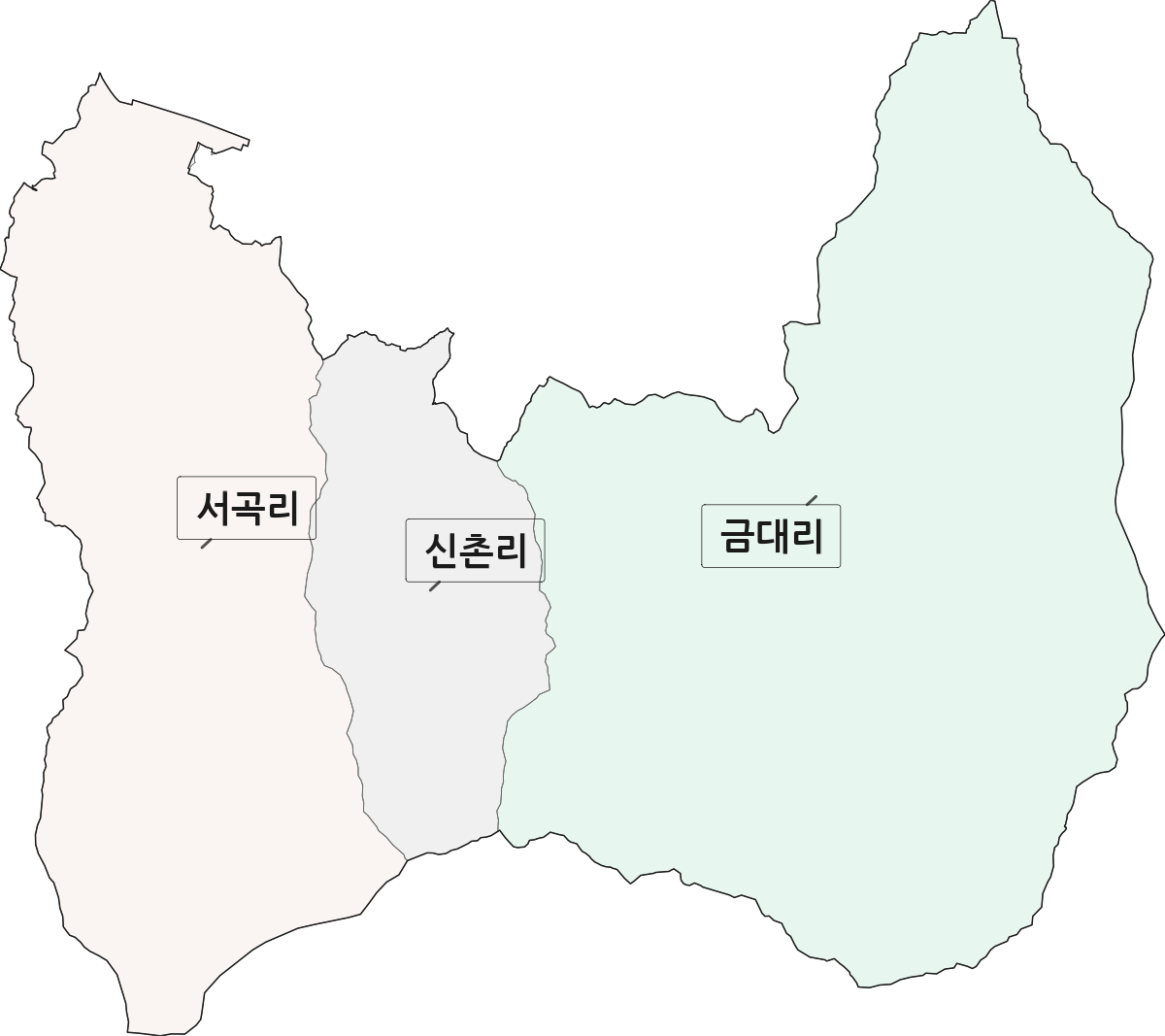 강원특별자치도 원주시 판부면 법정동 리 구분 행정구역 경계 지도
