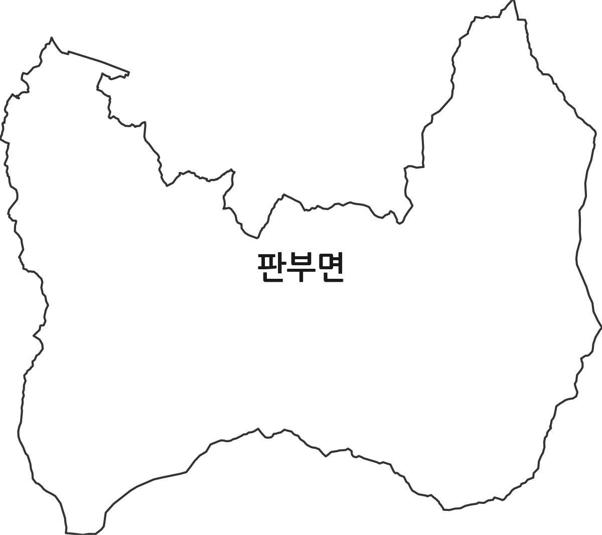 강원특별자치도 원주시 판부면 법정동 행정구역 경계 지도