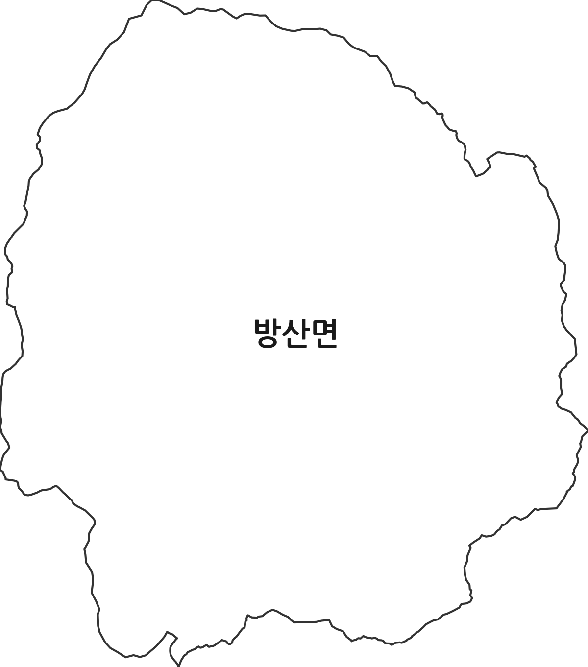 강원특별자치도 양구군 방산면 행정동 행정구역 경계 지도