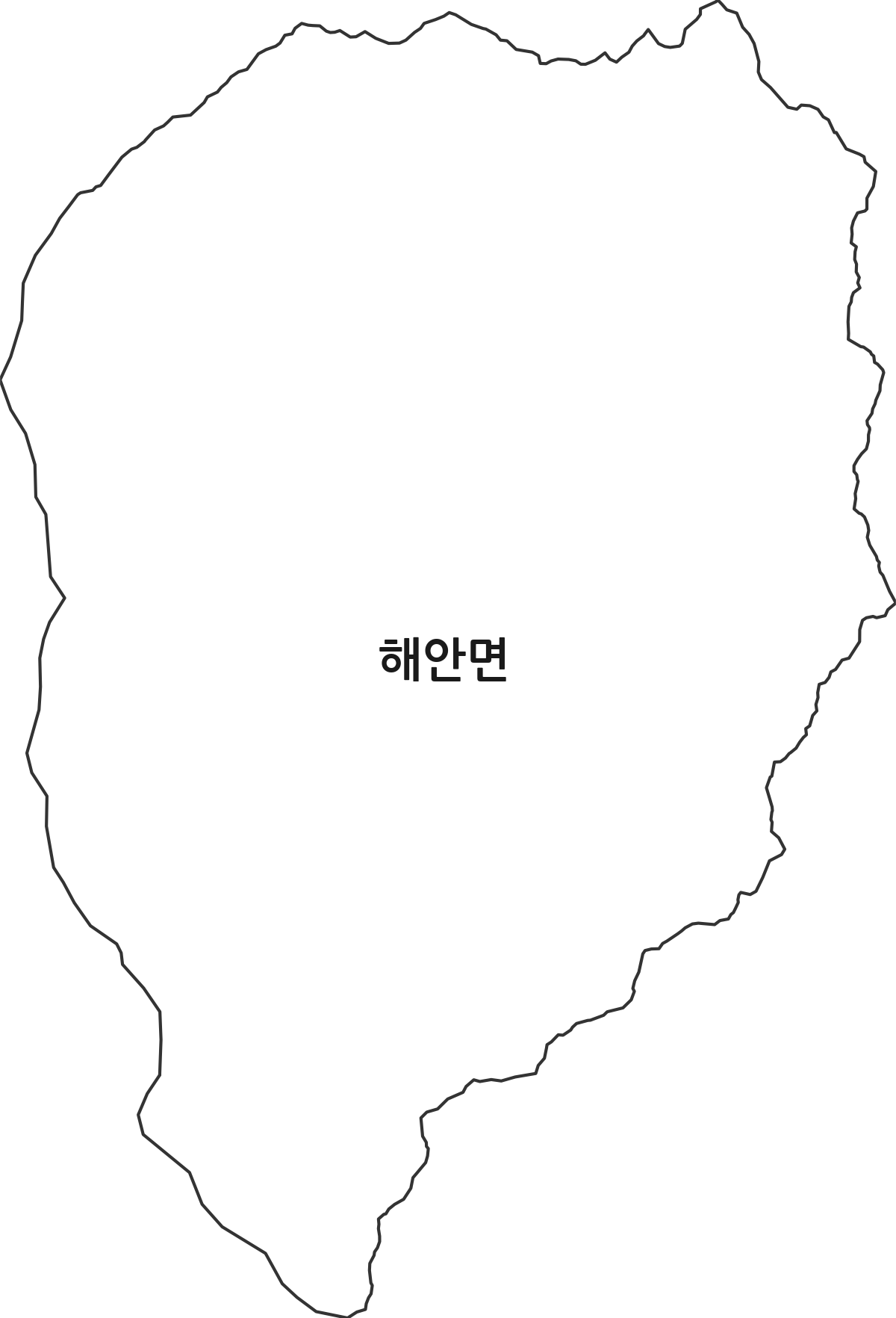 강원특별자치도 양구군 해안면 행정동 행정구역 경계 지도