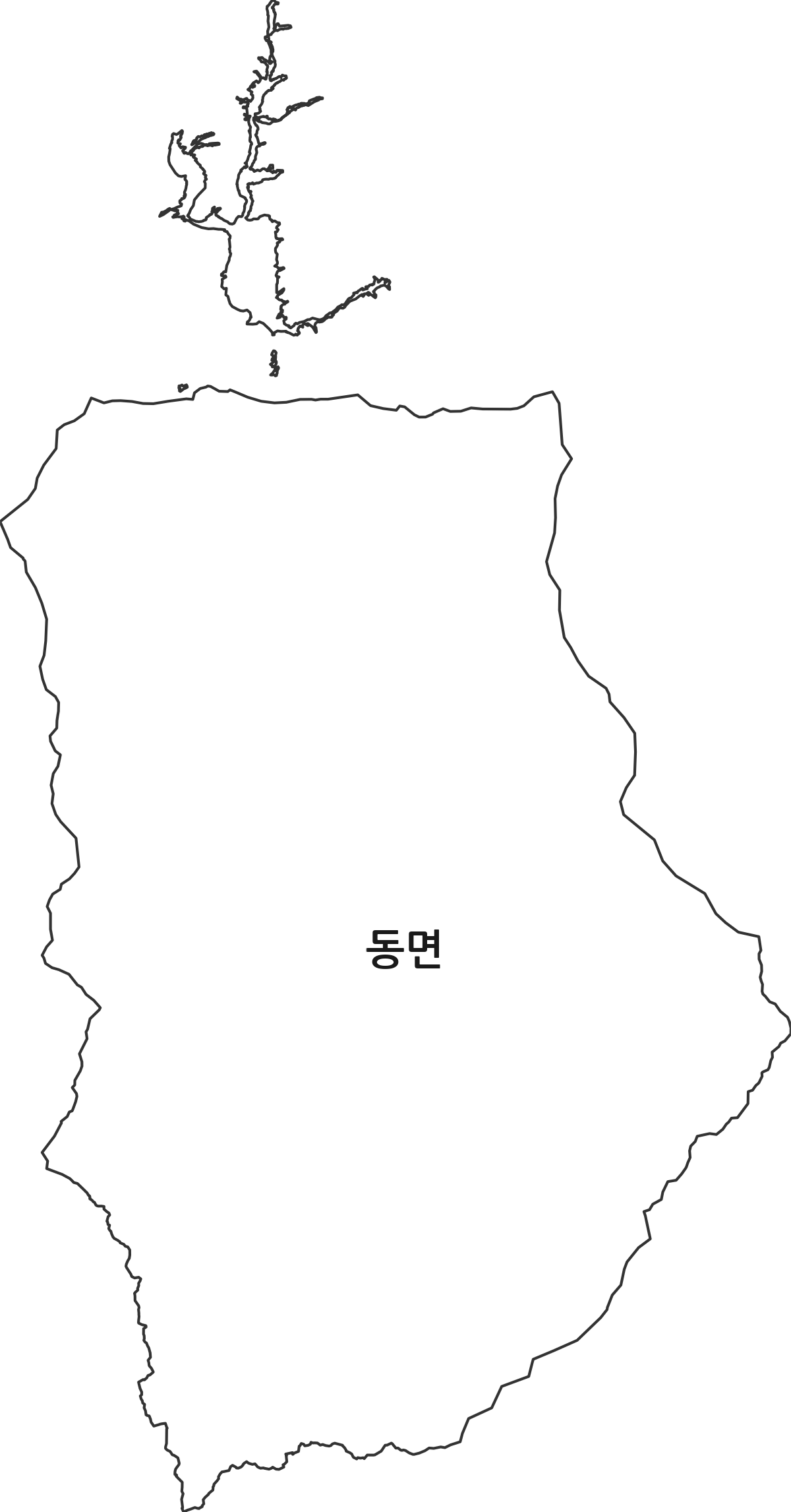 강원특별자치도 양구군 동면 법정동 행정구역 경계 지도