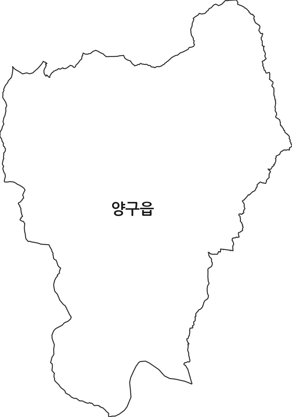 강원특별자치도 양구군 양구읍 법정동 행정구역 경계 지도