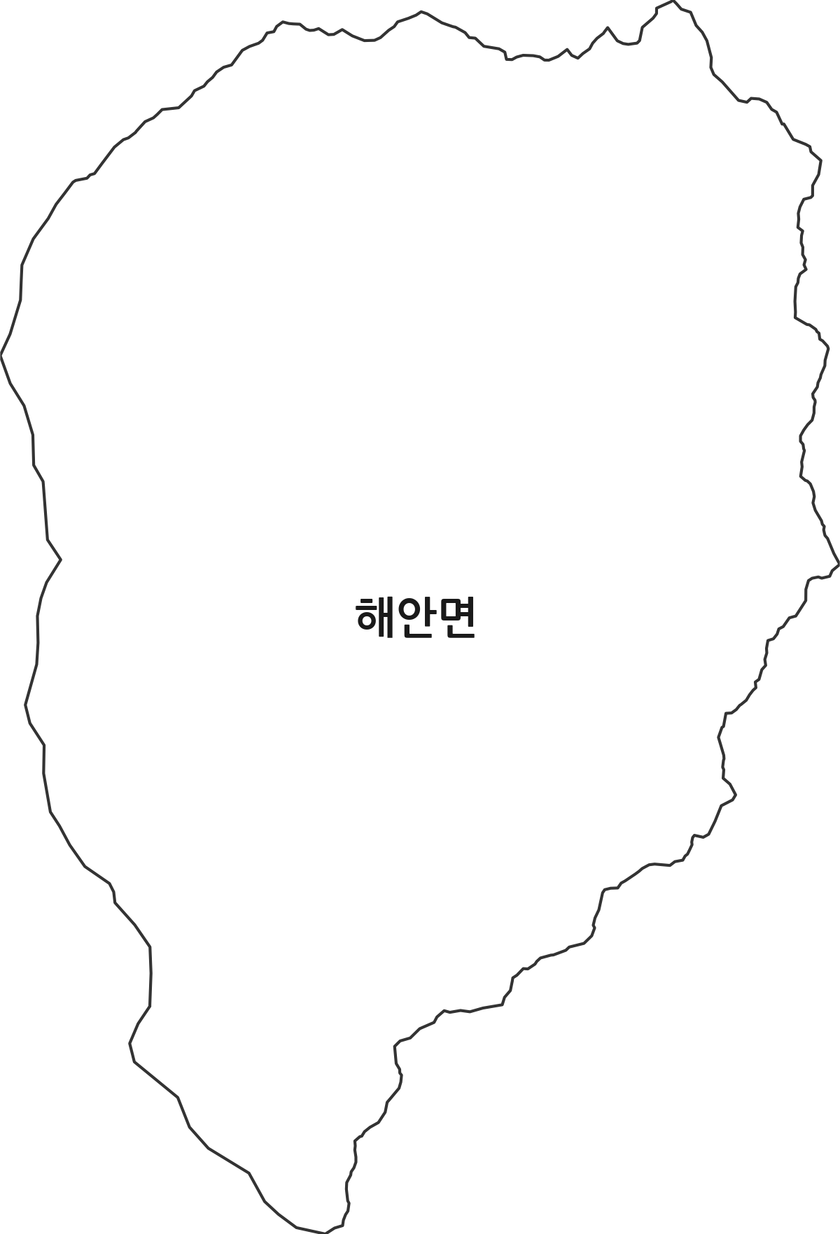 강원특별자치도 양구군 해안면 법정동 행정구역 경계 지도