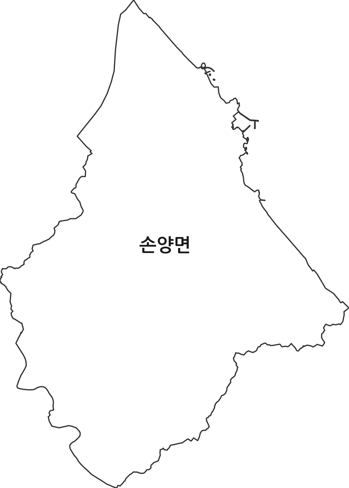 강원특별자치도 양양군 손양면 행정동 행정구역 경계 지도