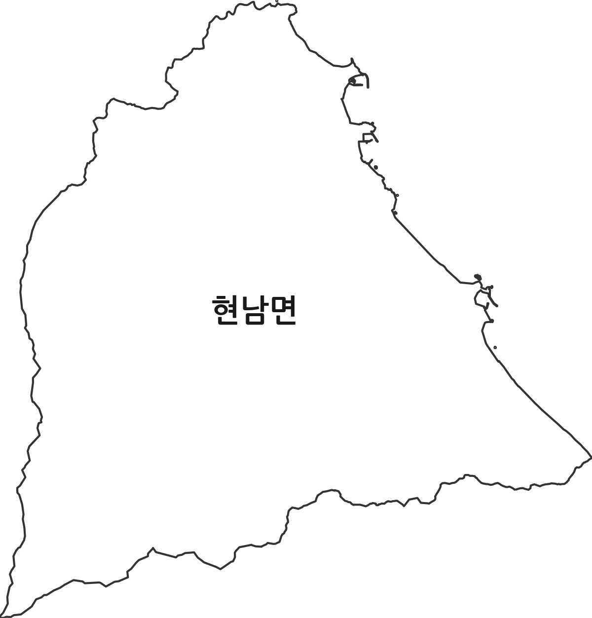 강원특별자치도 양양군 현남면 행정동 행정구역 경계 지도