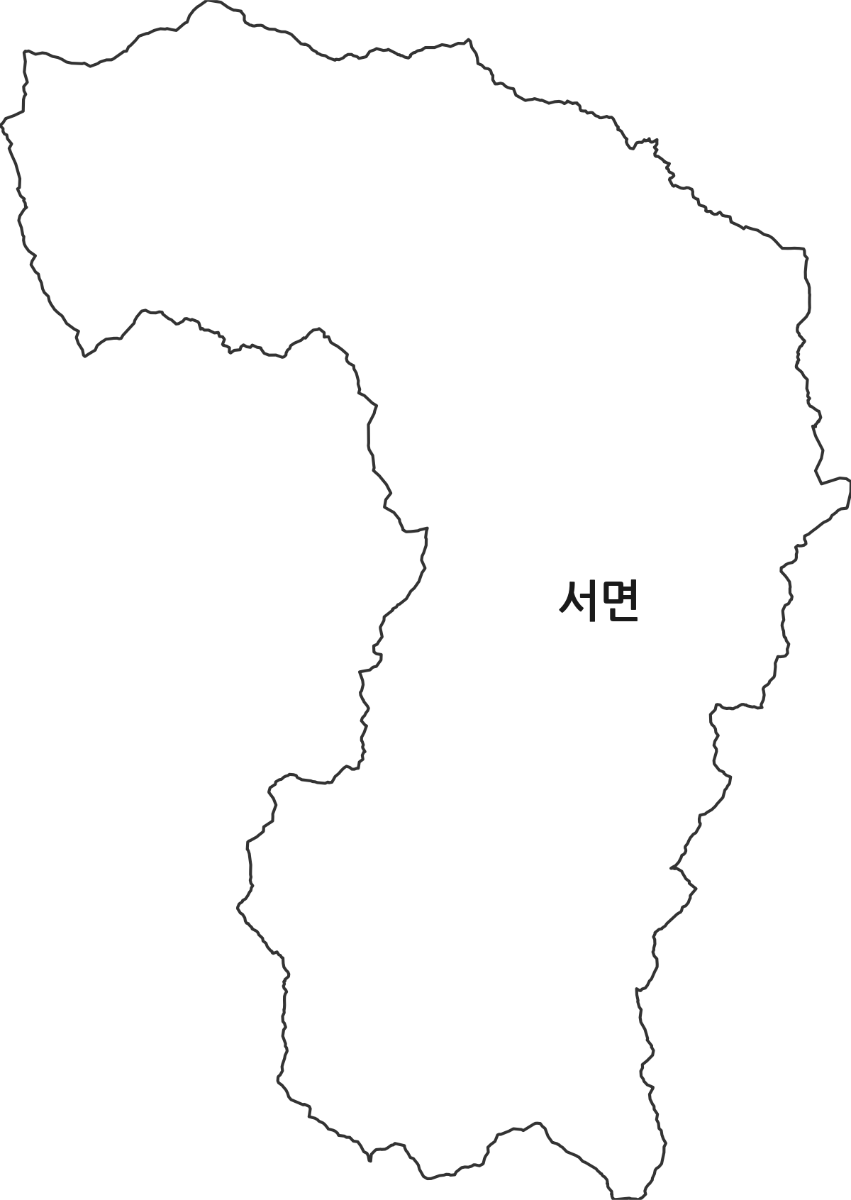 강원특별자치도 양양군 서면 법정동 행정구역 경계 지도