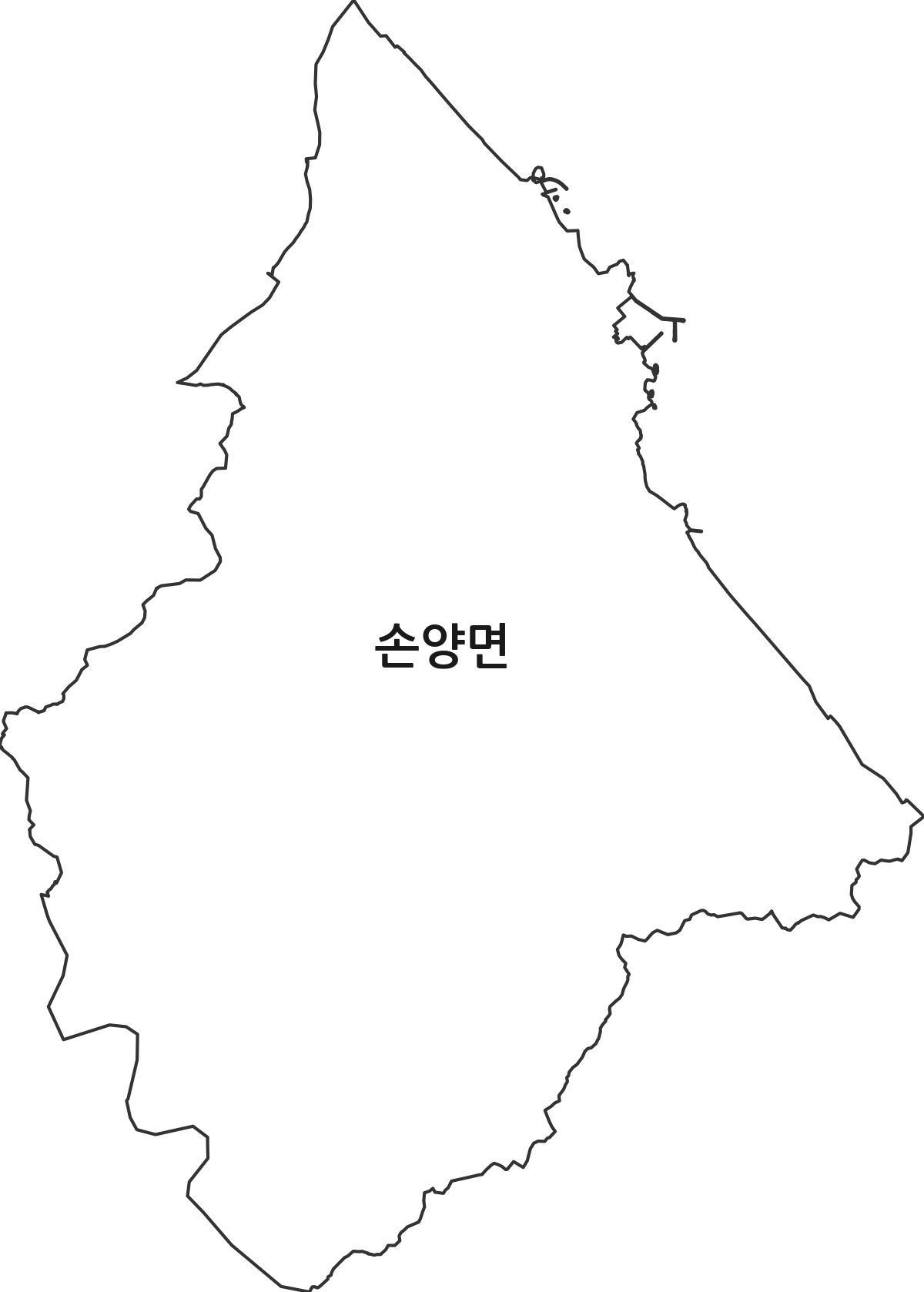 강원특별자치도 양양군 손양면 법정동 행정구역 경계 지도