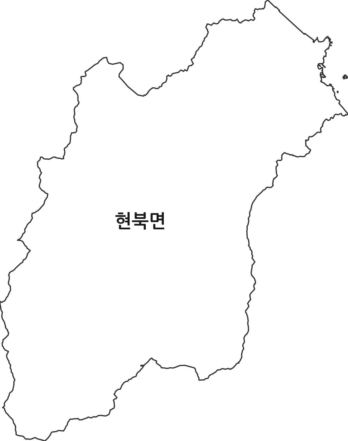 강원특별자치도 양양군 현북면 법정동 행정구역 경계 지도
