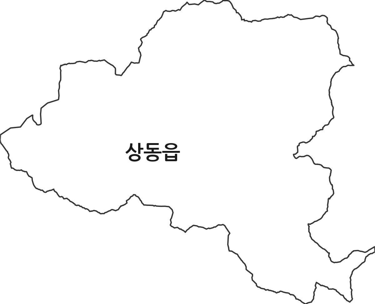 강원특별자치도 영월군 상동읍 행정동 행정구역 경계 지도