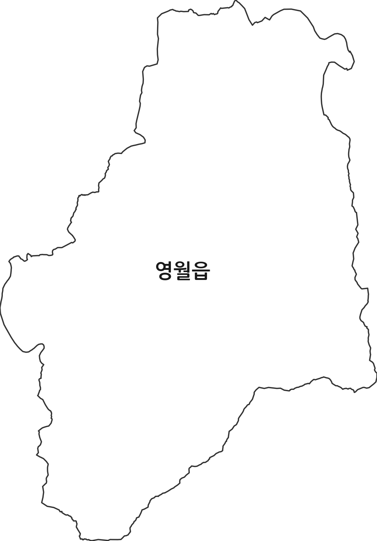 강원특별자치도 영월군 영월읍 행정동 행정구역 경계 지도
