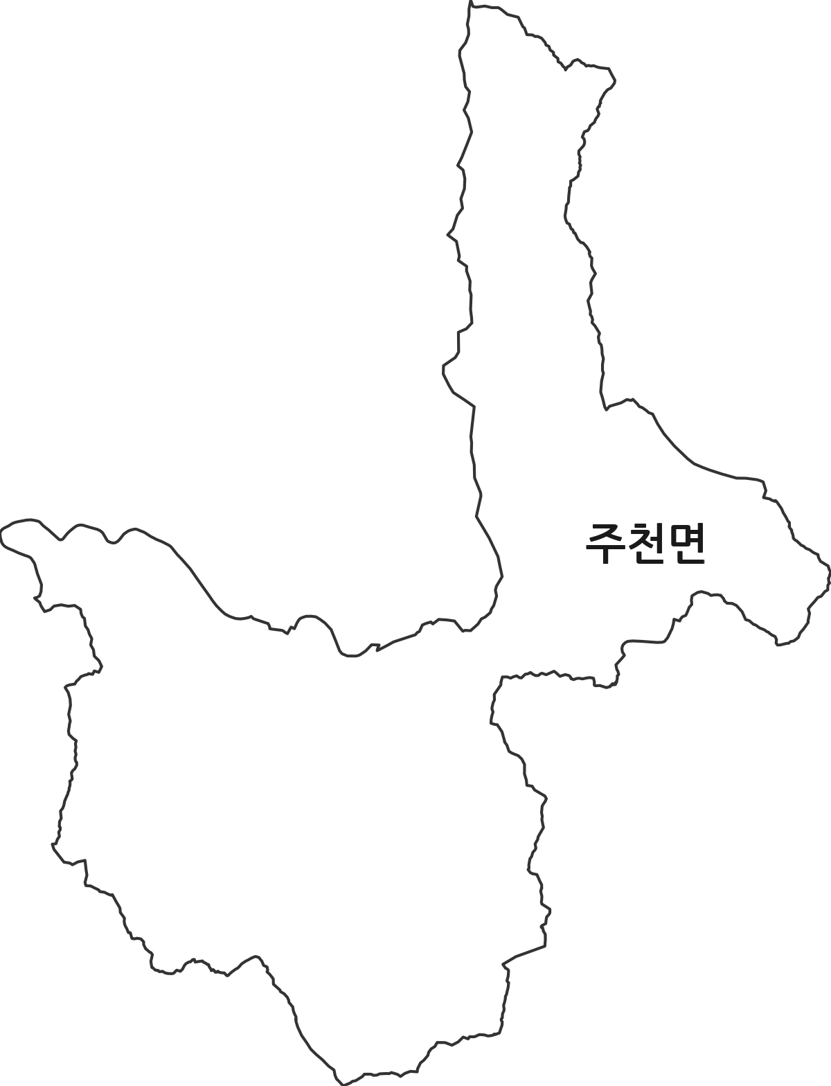 강원특별자치도 영월군 주천면 행정동 행정구역 경계 지도