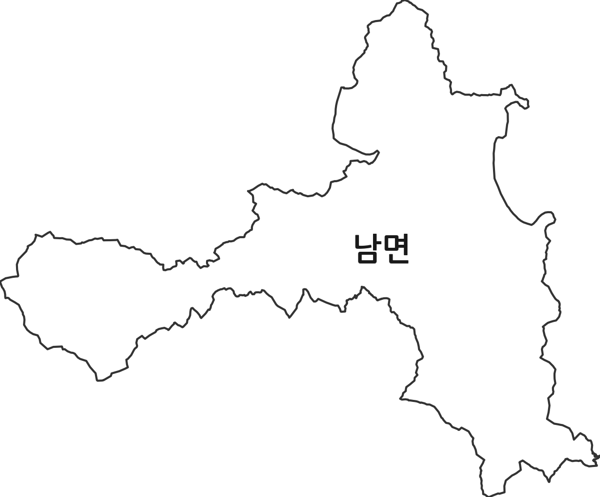 강원특별자치도 영월군 남면 법정동 행정구역 경계 지도